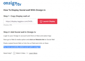 Integrating Taggbox with OnSign TV