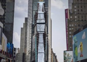 Times Square waterfall illusion
