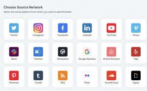 A selection of social media networks for your Taggbox Display wall