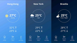 Preview of the Weather app