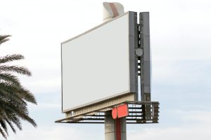 A blank billboard, an example of potentially non-conforming signs