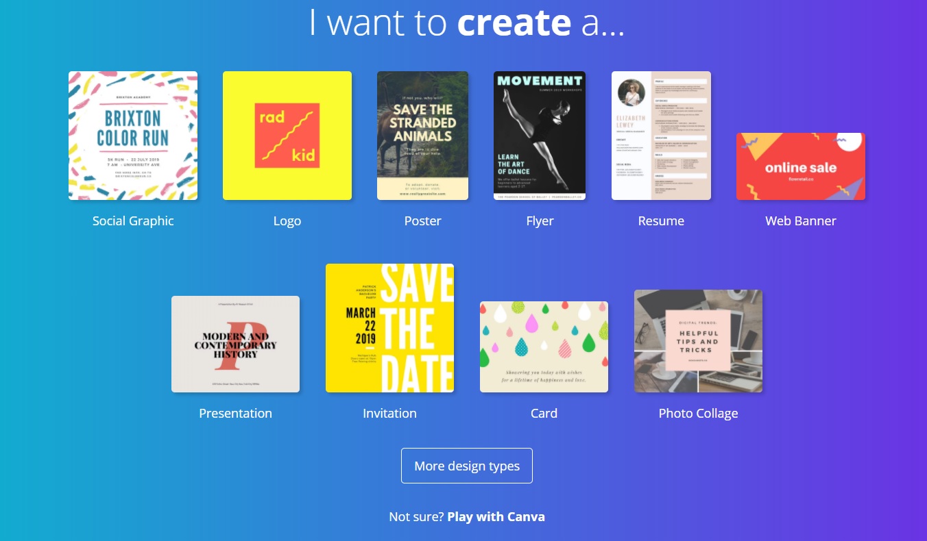 Digital signage content creation method: Canva