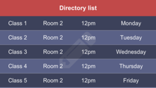 directory list table apps