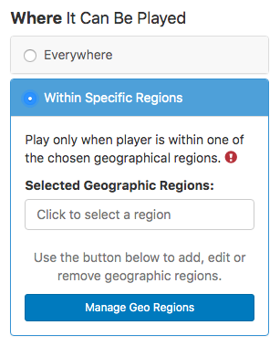 georegion within specific region