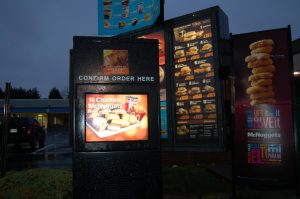 Drive-thru digital menu boards