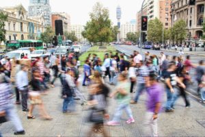 A crowded street.