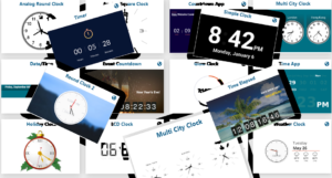 A selection of clock apps for digital signage