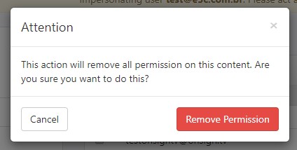confirmar remover permissão