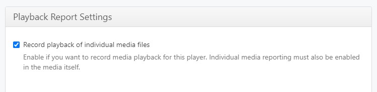 enable media playback report on player settings